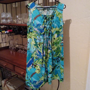 Madison Leigh Tropical Turquoise Dress